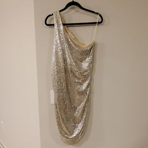 Michael Kors one shoulder sequin dress.